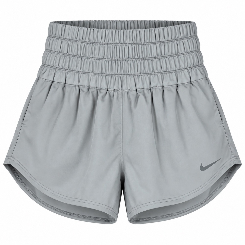 Nike Womens Shorts XS Gray Dri-FIT High Rise Smocked Running Athletic